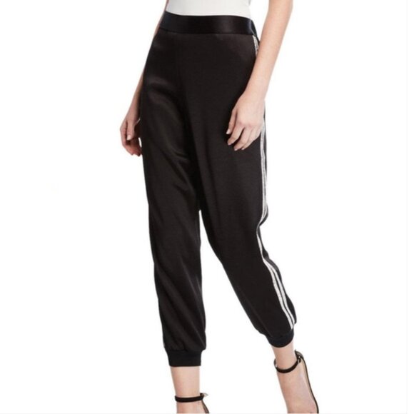 Alice + Olivia Rhinestone Embellished Black Joggers - Picture 2 of 10